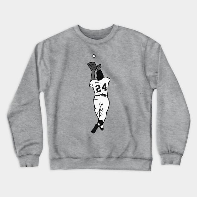 Willie Mays "The Catch" (Black and White) Crewneck Sweatshirt by rattraptees